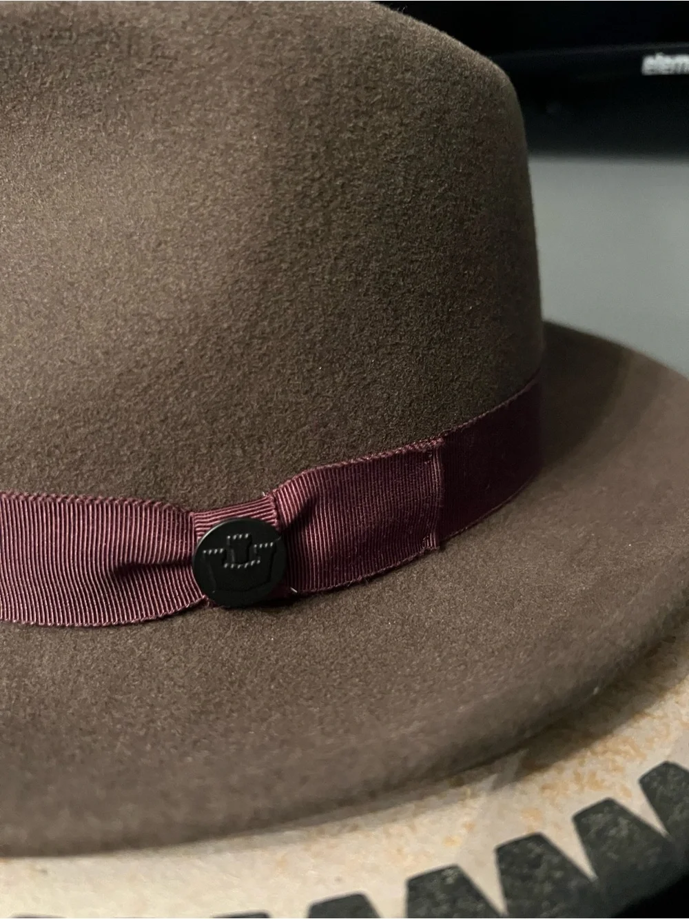 Goorin Bros Brown Wool Fedora with Burgundy Label